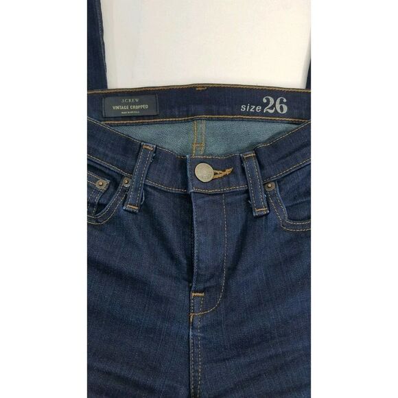 J. Crew Vintage Cropped Denim Jeans in Rinse Wash Sz 26 - Picture 4 of 4